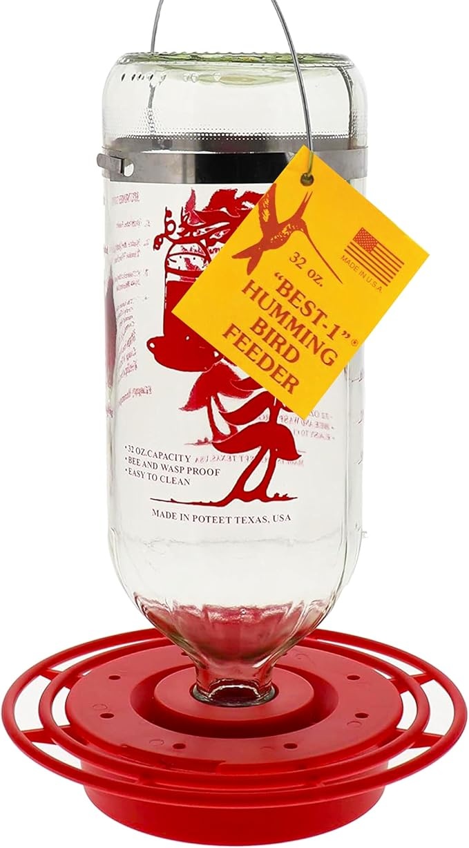 Birds Choice Best-1 Hummingbird Feeder | 32oz Nectar Capacity | Clear