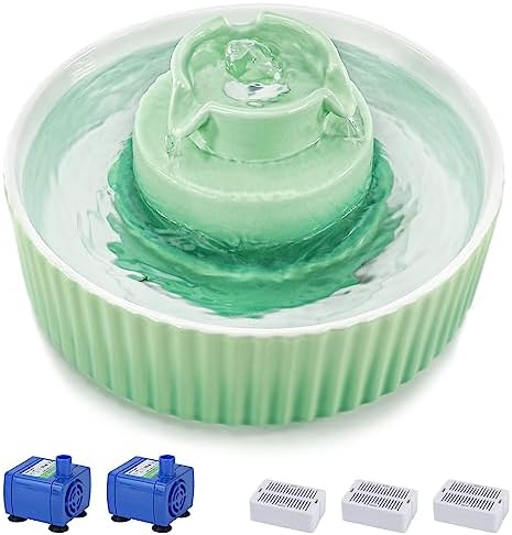 Lawfery Ceramic Cat Water Fountain (B0C5HQRBDN)