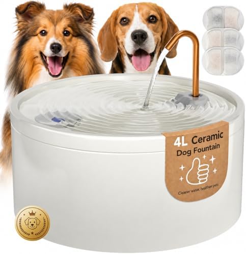 MISFANS Ceramic Dog Water Fountain (B0GF15KGVJ)
